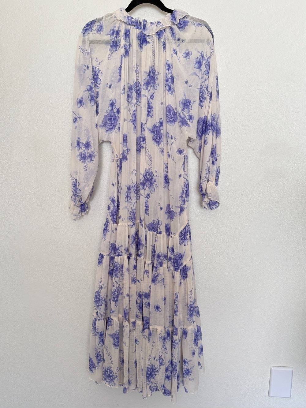 Free People Feeling Groovy Floral Maxi Dress Tiered Ruffle Prairie Boho - Picture 5 of 14